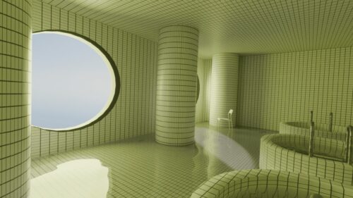 Eerie Backrooms Liminal Space Aesthetic High Resolution Desktop Wallpaper