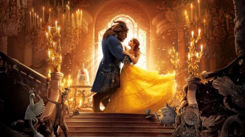 Enchanted Rose and Magical Castle Beauty and the Beast 4K Desktop Wallpaper