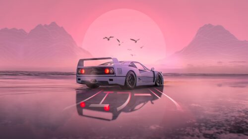 Hyper Realistic Luxury Supercar Racing on Coastal Highway 4K Desktop Wallpaper