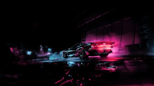 Hyper Realistic Luxury Sports Car Driving on Mountain Road Sunset 4K Desktop Wallpaper