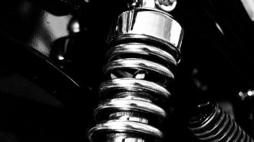 Chrome Motorcycle Suspension Shock Absorber Macro Desktop Wallpaper