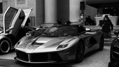Stunning LaFerrari Supercar Black and White 4K Wallpaper