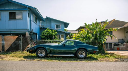 Classic Dark Green Stingray Corvette Retro Car Desktop Wallpaper