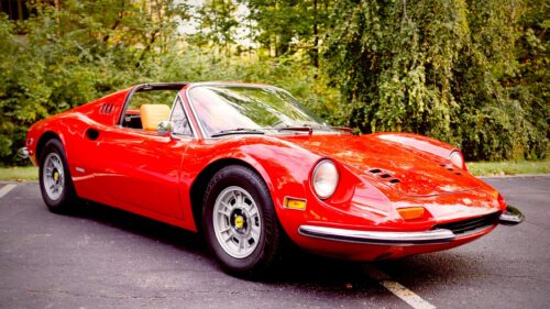 Stunning Vintage Red Ferrari Dino Sports Car 4K Desktop Wallpaper
