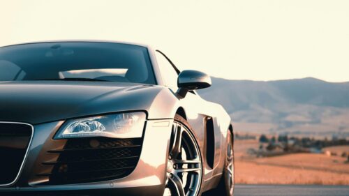 Audi R8 Luxury Sports Car at Sunset 4K Desktop Wallpaper