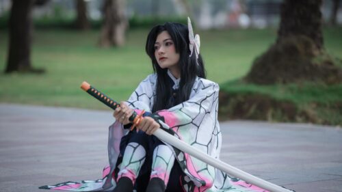 Shinobu Kocho Demon Slayer Cosplay Portrait 4K Wallpaper