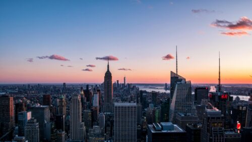 Stunning New York City Sunset Skyline 4K Desktop Wallpaper