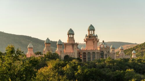 Majestic Palace of the Lost City South Africa Sunset 4K Wallpaper