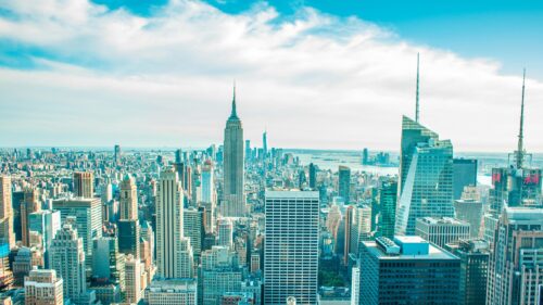 Stunning Aerial View of New York City Skyline 4K Desktop Wallpaper