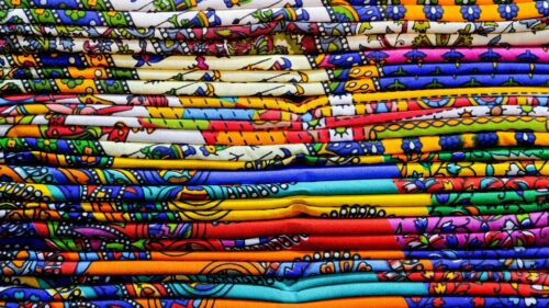 Vibrant Multicolored Fabric Textile Patterns 4K Desktop Wallpaper