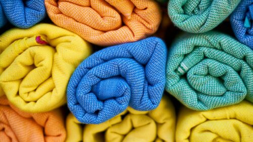 Vibrant Colorful Rolled Fabrics Macro 4K Desktop Wallpaper