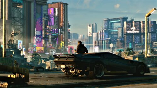 Cyberpunk 2077 Night City Neon Skyline 4K Gaming Wallpaper for PC