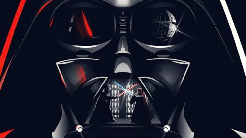 Epic Darth Vader Standing in the Dark Side Chamber Cinematic 4K Desktop Wallpaper