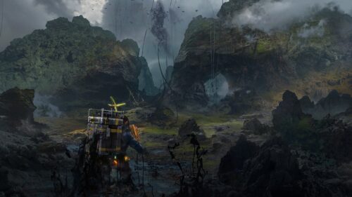 Death Stranding Sam Porter Bridges Landscape Gaming Wallpaper 4K Desktop Background