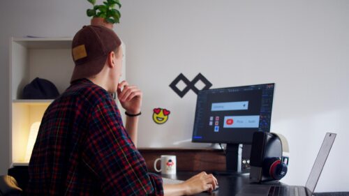 Creative Designer Working on UI Interface Desktop Wallpaper