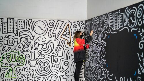 Artist Painting Creative Doodle Wall Mural 4K Desktop Wallpaper
