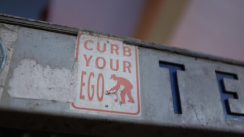 Curb Your Ego Street Art Sign Aesthetic Desktop Wallpaper