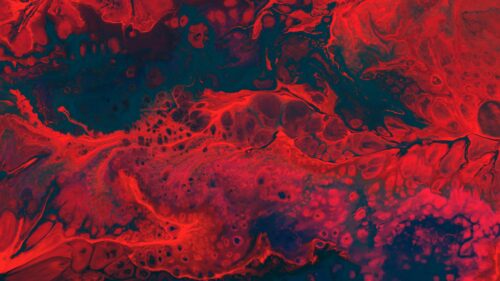 Fiery Red and Black Abstract Liquid Marble Fluid Art 4K Wallpaper