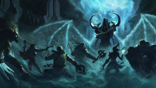 Diablo IV Epic Battle Cinematic Desktop Wallpaper – High Resolution 4K Gaming Background