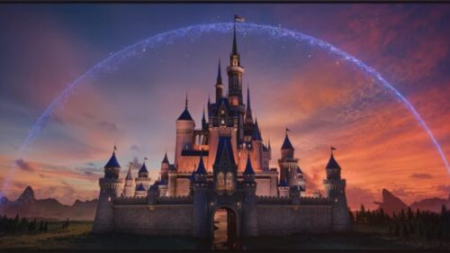 Magical Disney Castle Silhouette at Sunset 4K Desktop Wallpaper