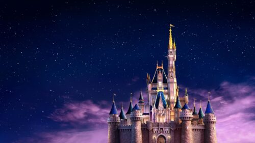 Enchanting Disney Castle Magic Landscape High Resolution 4K Desktop Wallpaper