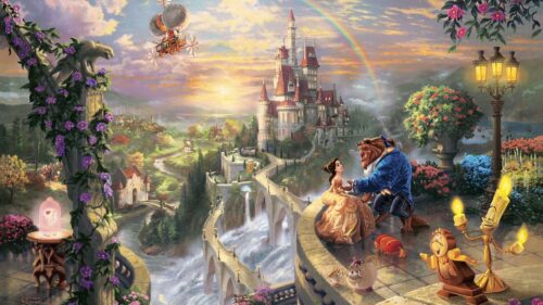 Magical Disney Castle Enchanted Evening Sky 4K Desktop Wallpaper