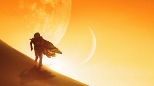 Epic Arrakis Desert Landscape with Giant Sandworm Dune Cinematic Desktop Wallpaper