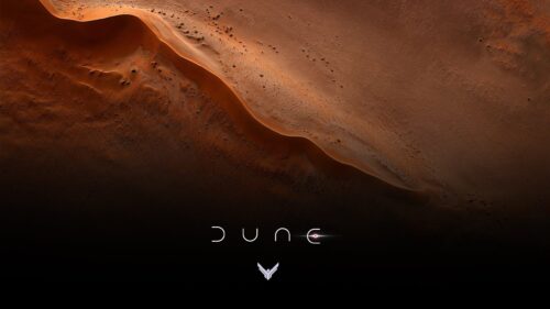 Epic Arrakis Desert Landscape with Giant Sandworm Dune Cinematic Desktop Wallpaper