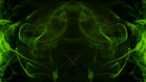 Abstract Neon Green Smoke Symmetrical Art 4K Desktop Wallpaper