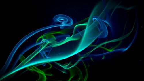 Abstract Blue and Green Smoke Swirls 4K Desktop Wallpaper