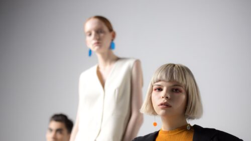 Fashion Editorial Portraits Minimalist Studio Style 4K Desktop Wallpaper