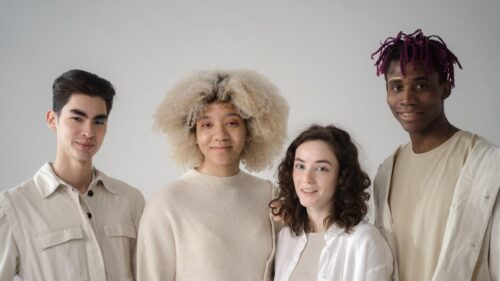 Diverse Group of Young People Portrait Aesthetic Desktop Wallpaper