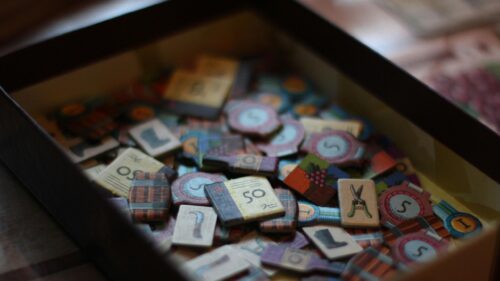 Tabletop Board Game Components and Tokens 4K Wallpaper