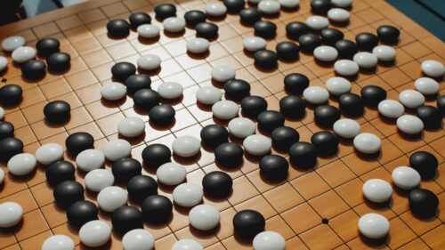 Intricate Go Game Board Strategy Tactical 4K Desktop Wallpaper