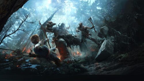 God of War Kratos and Atreus Cinematic 4K Gaming Wallpaper for PC Desktop