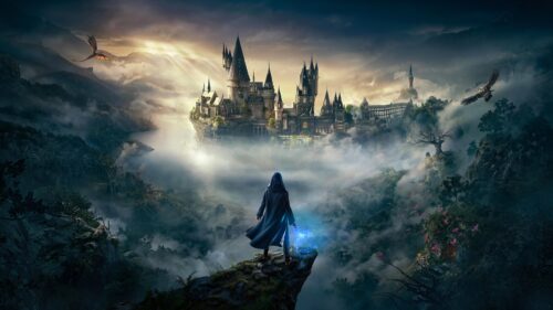 Magical Hogwarts Castle at Night with Glowing Windows Harry Potter 4K Desktop Wallpaper