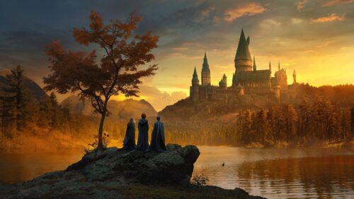 Magical Hogwarts Castle at Night Harry Potter 4K Desktop Wallpaper