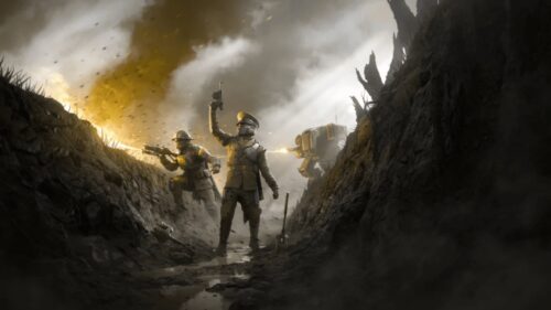 Helldivers 2 Cinematic Battle Desktop Wallpaper – High Quality 4K Gaming Background