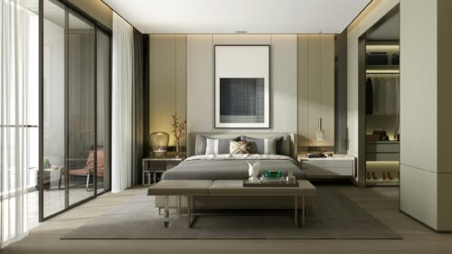 Modern Minimalist Luxury Bedroom Interior 4K Desktop Wallpaper