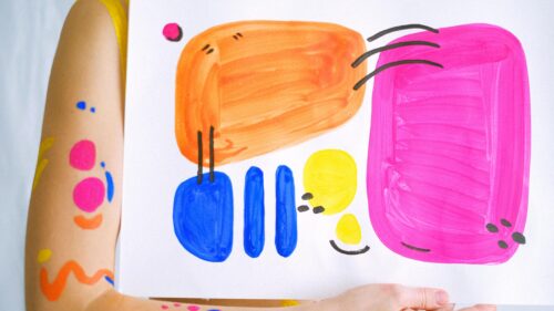 Creative Abstract Art with Vibrant Shapes and Colors 4K Desktop Wallpaper