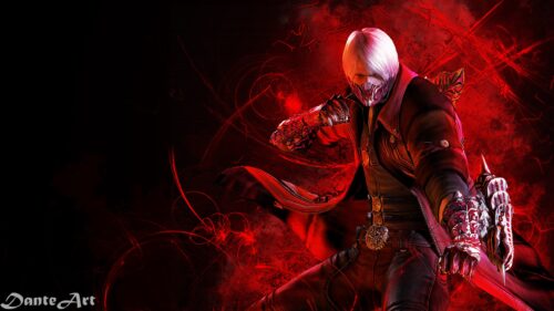 Divine Inferno Dante Alighieri Holding A Flaming Skull Artistic 4K Desktop Wallpaper
