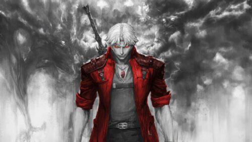 Dante Alighieri Holding a Glowing Relic Dark Fantasy Cinematic Desktop Wallpaper