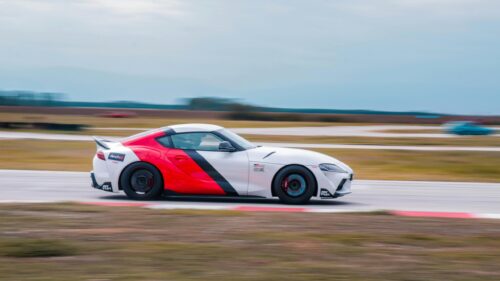 Toyota GR Supra Racing Car on Track 4K Desktop Wallpaper