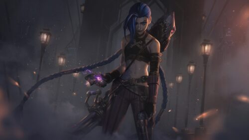 Jinx Arcane League of Legends Gaming Wallpaper 4K High Quality Desktop Background