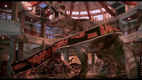 Epic Jurassic Park T-Rex Cinematic Landscape 4K Desktop Wallpaper