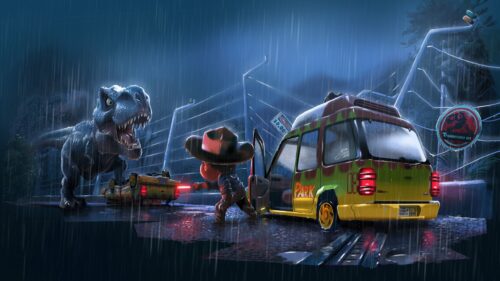 Epic Jurassic Park T-Rex Cinematic 4K Landscape Desktop Wallpaper