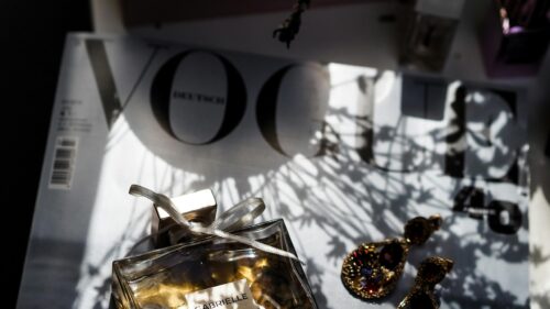 Luxury Gabrielle Perfume and Vogue Magazine Aesthetic 4K Wallpaper