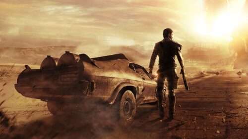 Post-Apocalyptic Mad Max Fury Road Desert Chase 4K Desktop Wallpaper