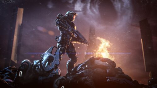 Master Chief Gaming Wallpaper 4K – Iconic Halo Spartan Desktop Background