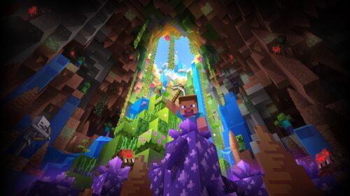 Minecraft Pixel World Landscape Gaming Wallpaper for Desktop PC – 4K High Resolution